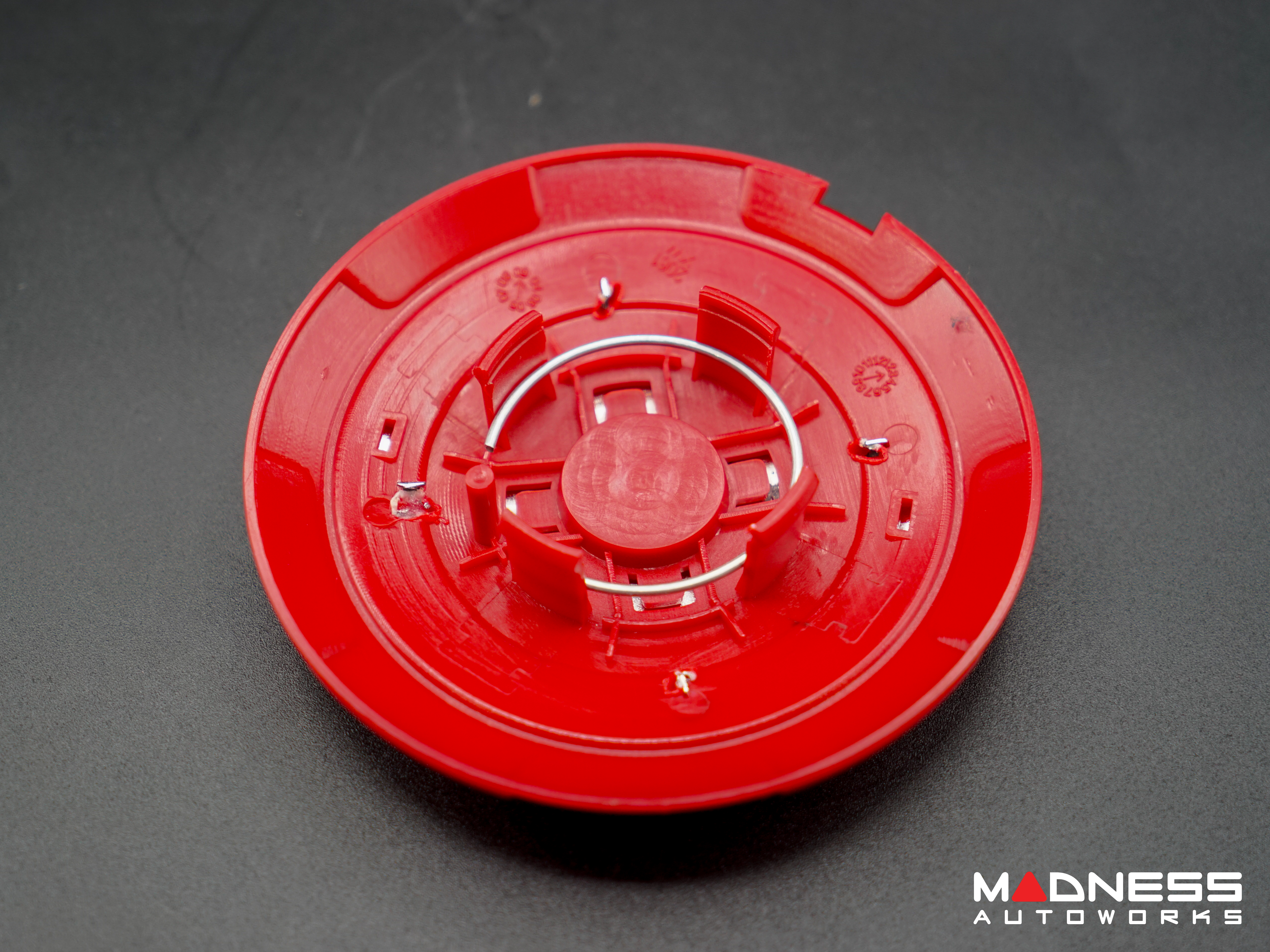 Red Chrome Metal Valve Caps For Fiat – Set Of 4, Italian Made 2 thumbnail image