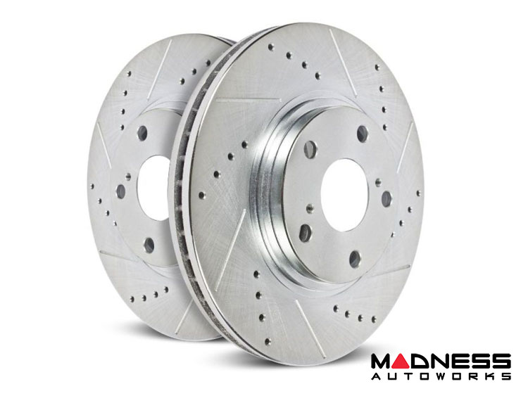 FIAT 500L Brake Rotors - Rear - Power Stop - Evolution Drilled + Slotted