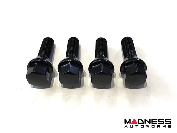 Set Of 10 Black Acorn Cone Seat Wheel Lug Bolts - 12x1.25 Thread, 28mm Shank For Fiat, Dodge, Jeep - View #9