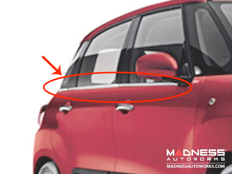 FIAT 500L Chrome Window Trim (6 pc set) - High Polished Stainless Steel