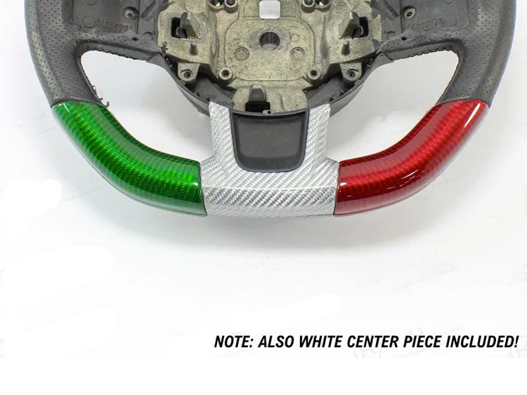 FIAT 500 ABARTH Steering Wheel Sides Cover And Center - Carbon Fiber - 595  Edition - Italian Flag