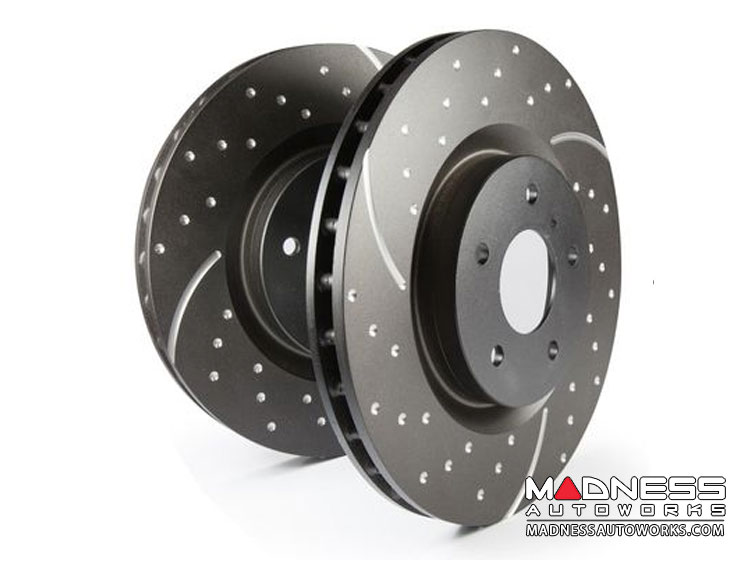 FIAT 500 Brake Rotors by EBC - Slotted / Dimpled - Front Set - 1.4L Multi Air Turbo Engine