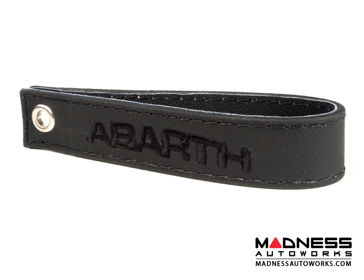 FIAT 500 Trunk Handle / Pull Strap - Black Italy - Black w/ Black ABARTH Logo