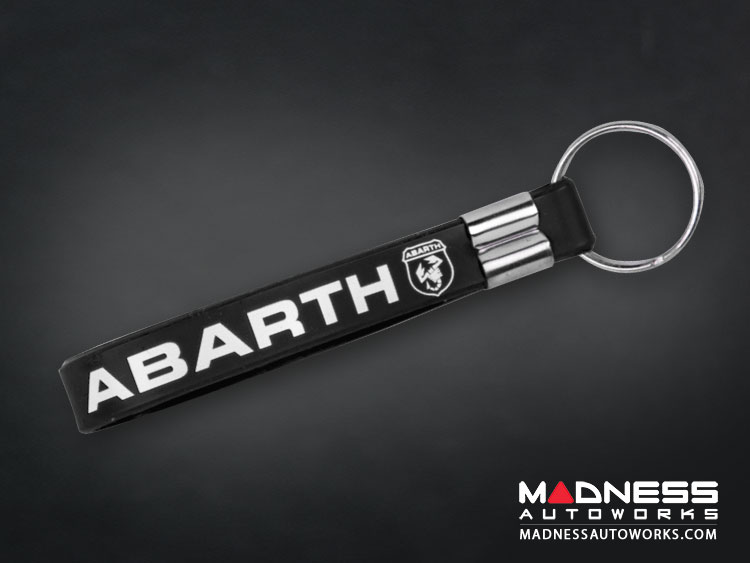 for Fiat Abarth Black Carbon Car Keychain Auto Accessories Emblem