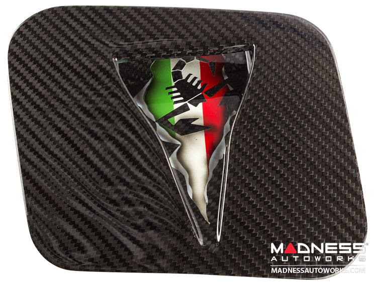 FIAT 500 Mirror Covers in Carbon Fiber - Italian Flag w/ Black