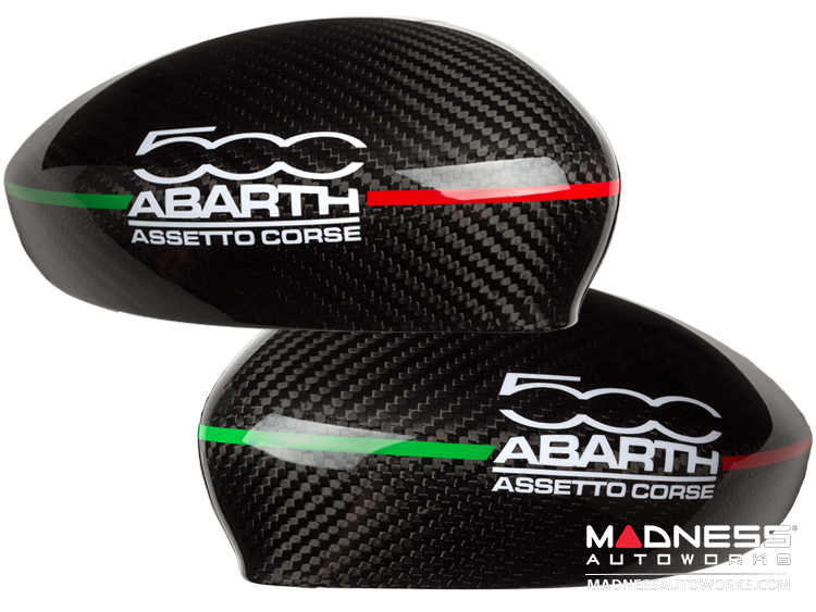 FIAT 500 Mirror Covers in Carbon Fiber - 500 ABARTH Assetto Corse